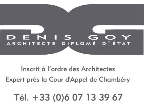 Denis Goy architecte diplomé d'état expert à la cours d'appel de Chambéry publicité réalisée par arvimedia